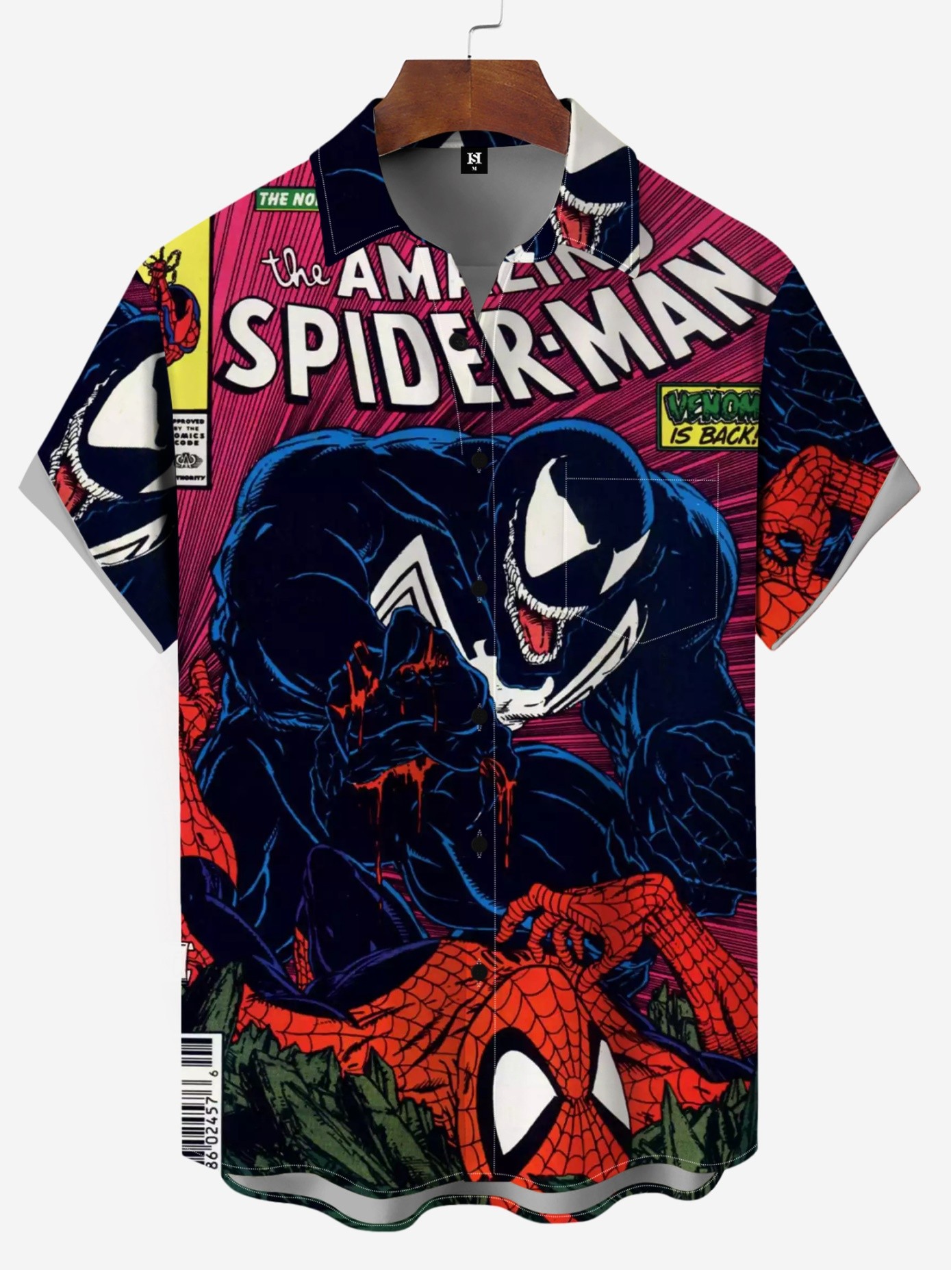 Men's Comic Printed Short Sleeved Shirt 3224